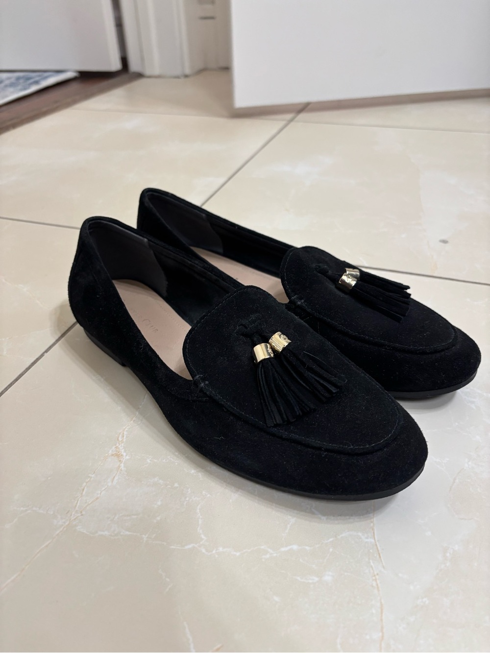 Charter Club Black Suede Tassel Loafers